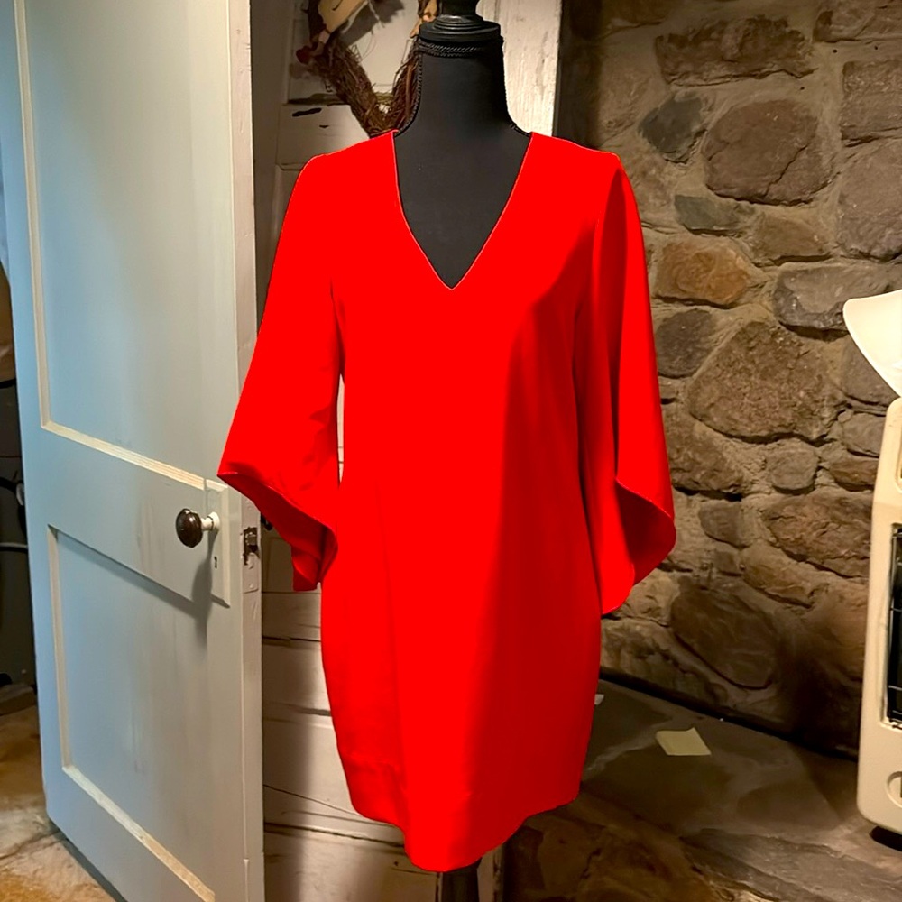 Beautiful red deep v neck dress